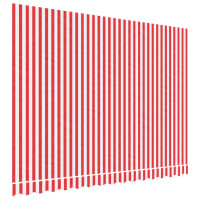 Produktbild för Markisväv röd och vit randig 3,5x2,5 m