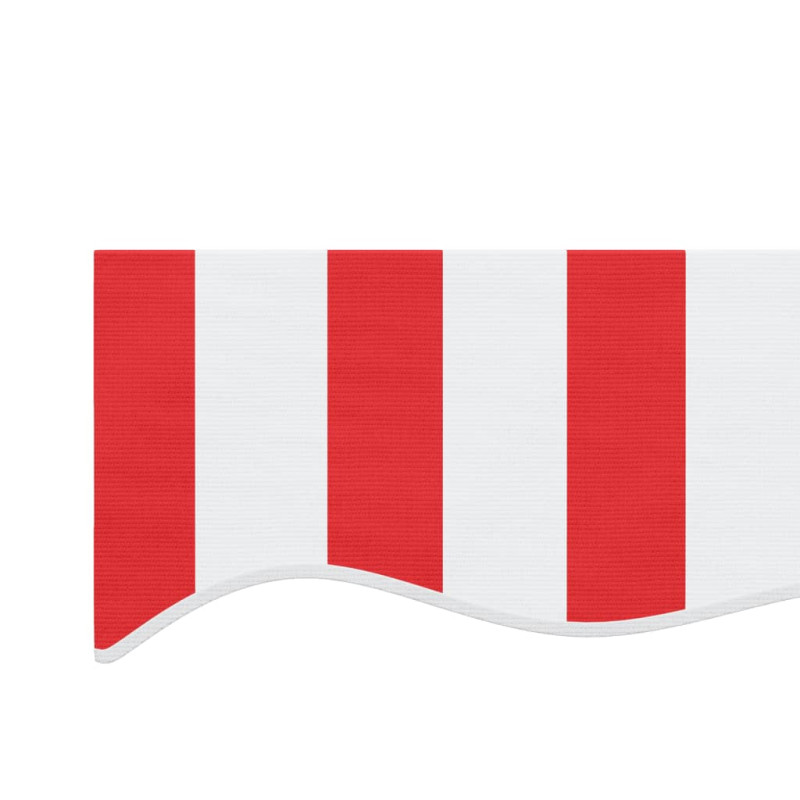 Produktbild för Markisväv röd och vit randig 5x3 m