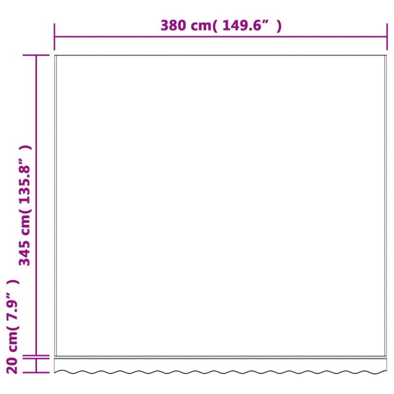 Produktbild för Markisväv röd och vit randig 4x3,5 m