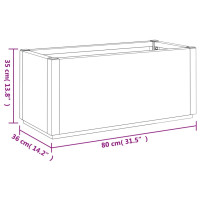 Produktbild för Odlingslåda mörkgrå 80x36x35 cm PP