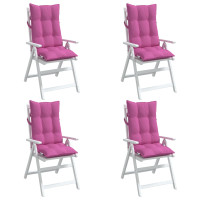 Produktbild för Stolsdynor för stolar med hög rygg 4 st rosa oxfordtyg