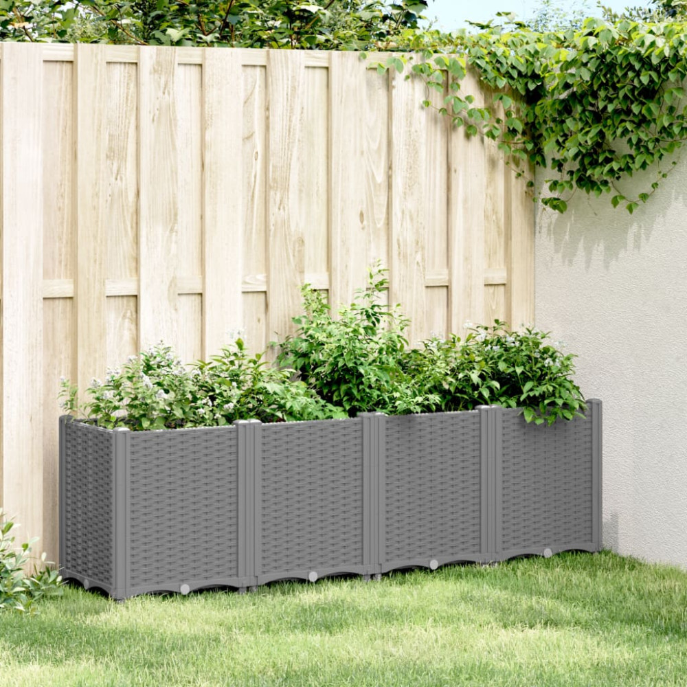 Produktbild för Odlingslåda ljusgrå 160x40x53 cm PP