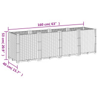 Produktbild för Odlingslåda ljusgrå 160x40x53 cm PP