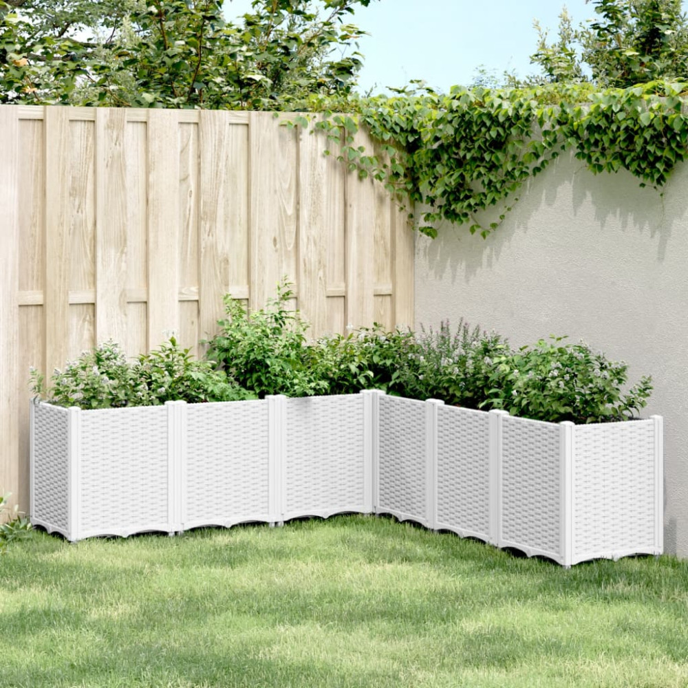 Produktbild för Odlingslåda vit 160x160x53 cm PP