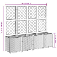 Produktbild för Odlingslåda med spaljé vit 160x40x140 cm PP