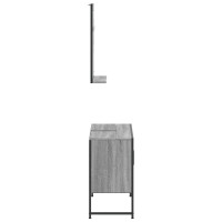 Produktbild för Badrumsskåp set 2 delar grå sonoma konstruerat trä