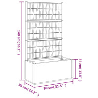 Produktbild för Odlingslåda med spaljé vit 80x36x140 cm PP