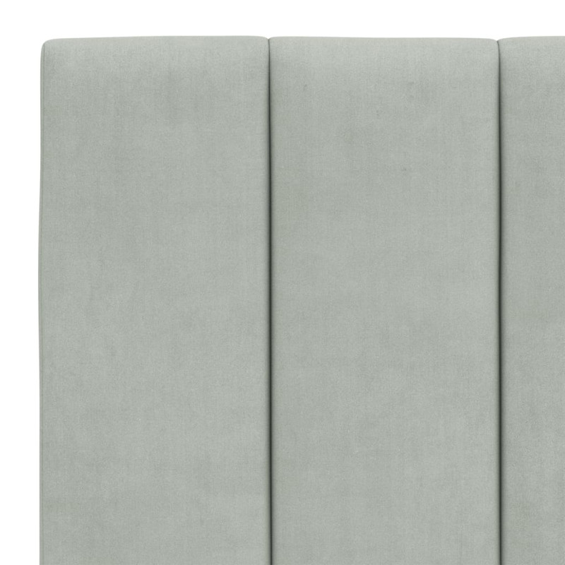 Produktbild för Sängram med huvudgavel ljusgrå 120x200 cm sammet
