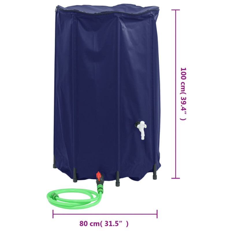 Produktbild för Vattentank med kran vikbar 500 L PVC