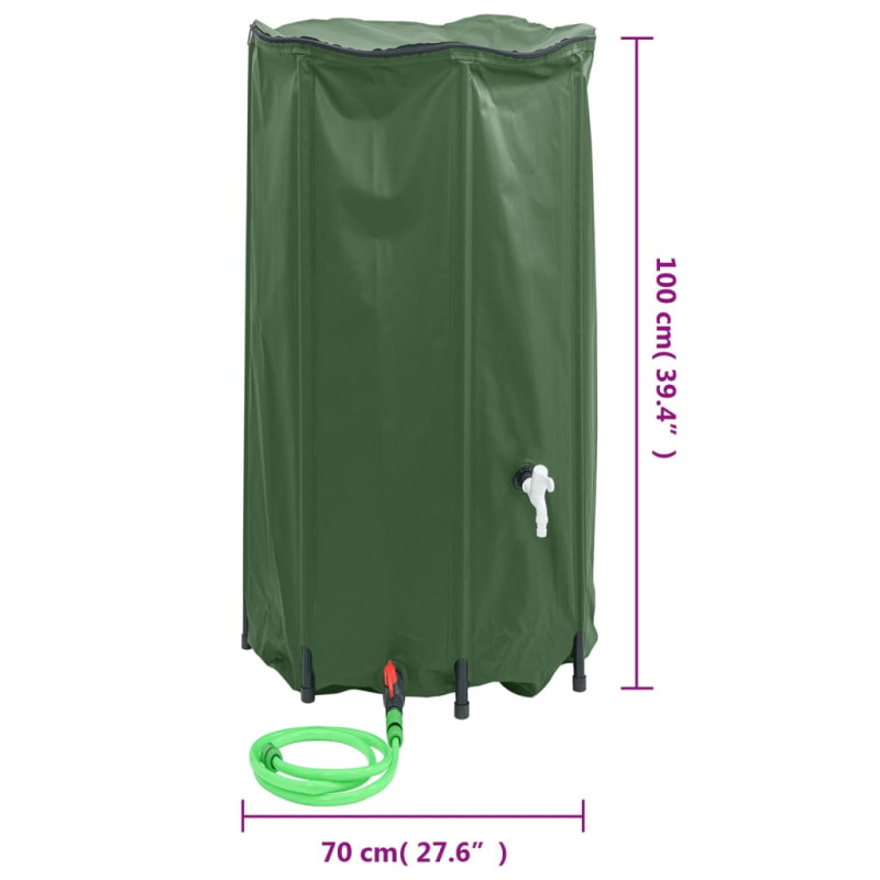 Produktbild för Vattentank med kran vikbar 380 L PVC