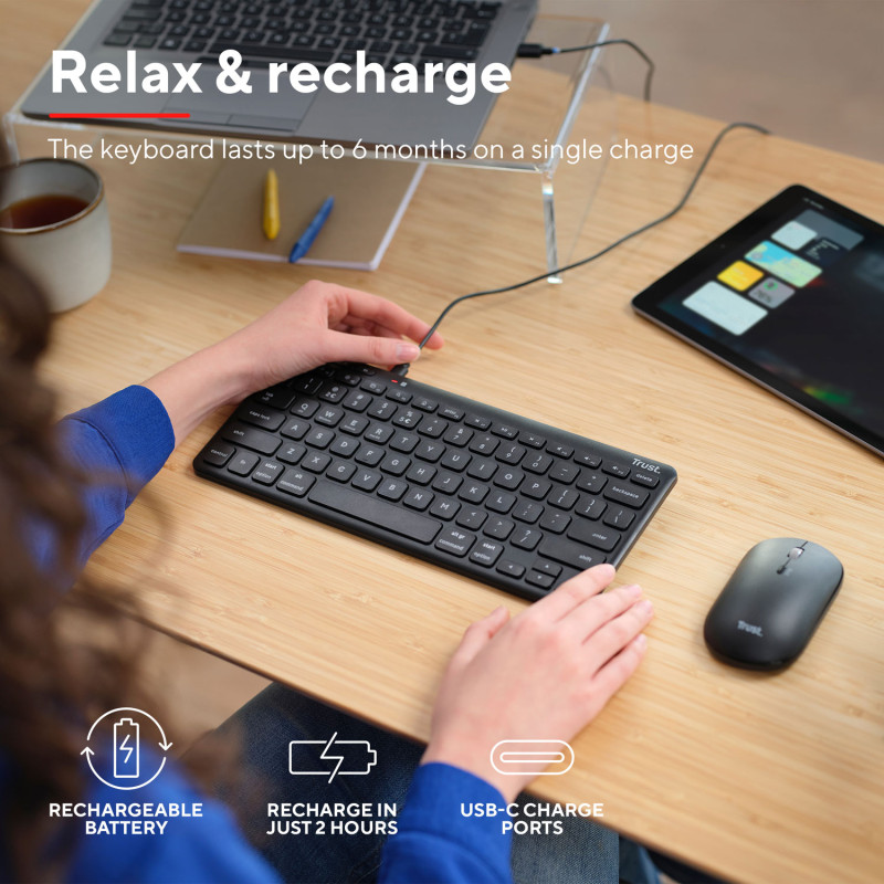 Produktbild för Lyra Kompakt trådlöst tangentbord Nordisk layout