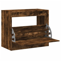 Produktbild för Skoställ rökfärgad ek 80x42x69 cm konstruerat trä