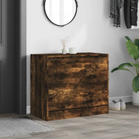 Produktbild för Skoställ rökfärgad ek 80x42x69 cm konstruerat trä