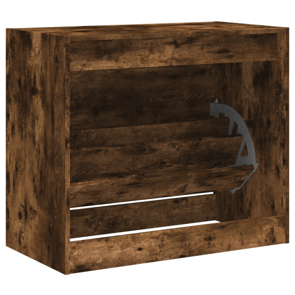 Produktbild för Skoställ rökfärgad ek 80x42x69 cm konstruerat trä