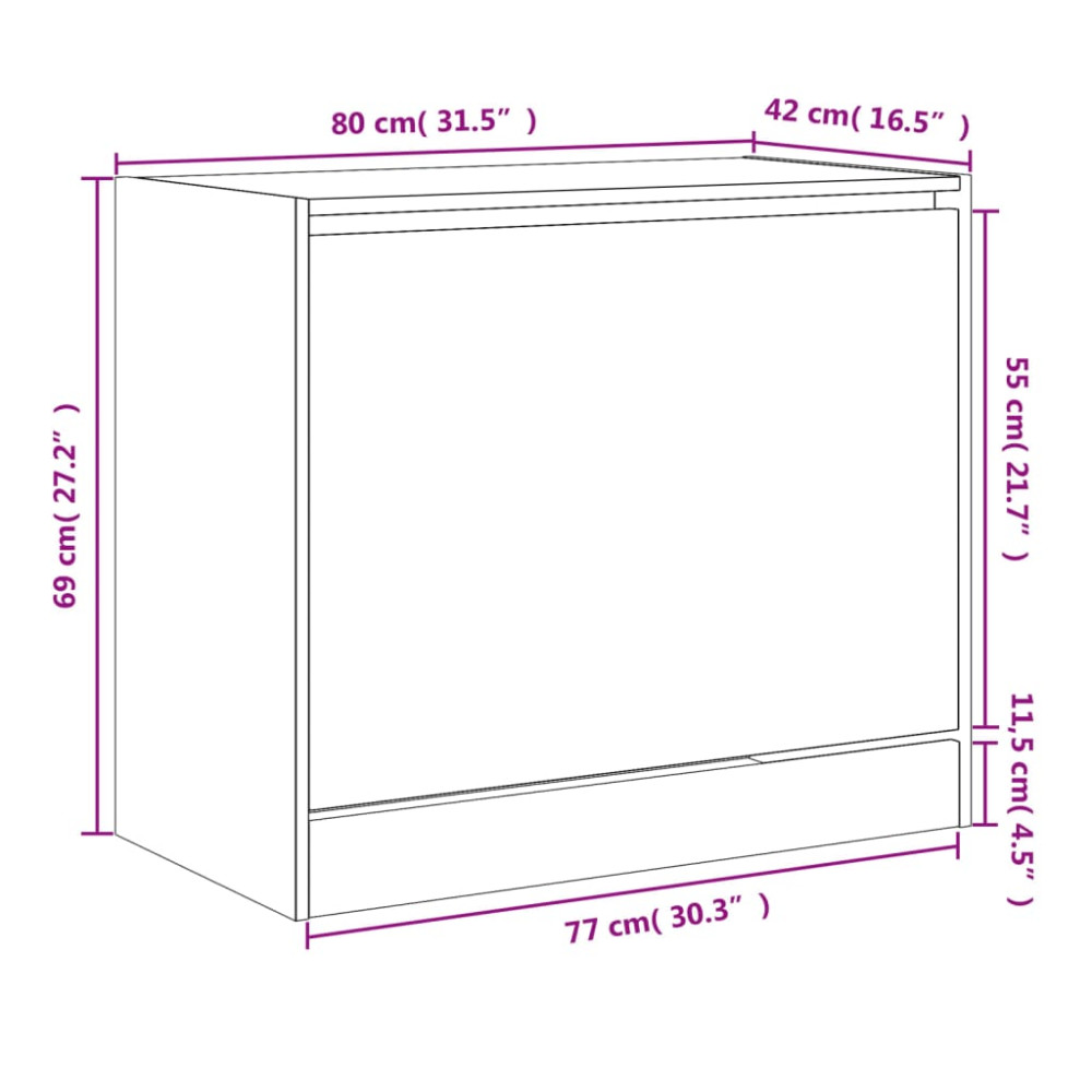 Produktbild för Skoställ rökfärgad ek 80x42x69 cm konstruerat trä