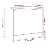 Produktbild för Skoställ rökfärgad ek 80x42x69 cm konstruerat trä
