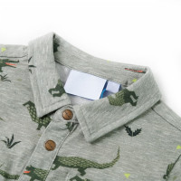 Produktbild för Barnskjorta ljus khaki melange 92