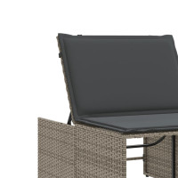 Produktbild för Solsängar 2 st med bord grå konstrotting