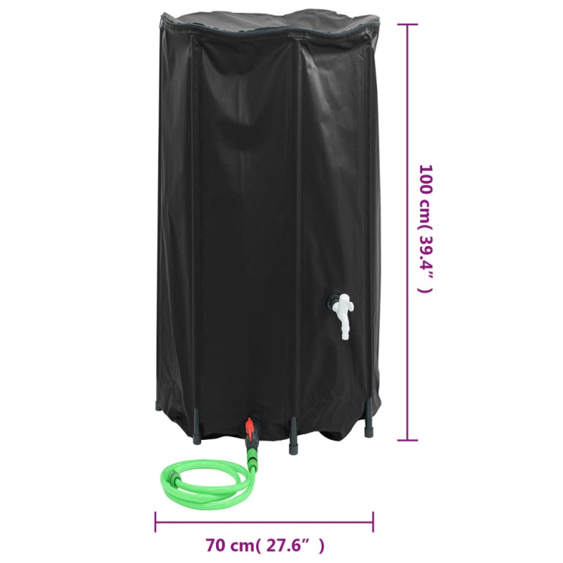 Produktbild för Vattentank med kran vikbar 380 L PVC