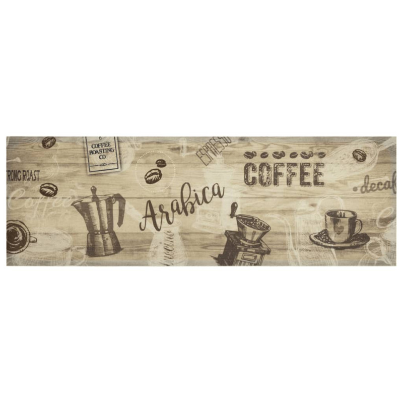 Produktbild för Köksmatta maskintvättbar kaffe brun 60x180 cm sammet