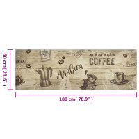 Miniatyr av produktbild för Köksmatta maskintvättbar kaffe brun 60x180 cm sammet