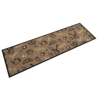 Produktbild för Köksmatta maskintvättbar Morning brun 45x150 cm sammet