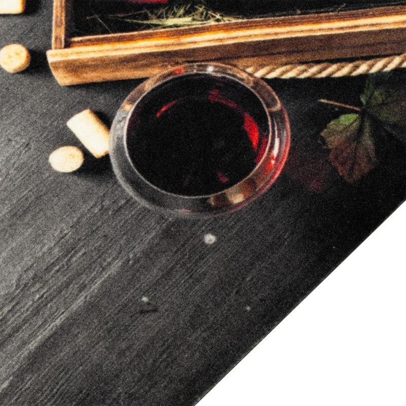 Produktbild för Köksmatta maskintvättbar vinflaska 60x180 cm sammet