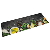 Produktbild för Köksmatta maskintvättbar kryddor 45x150 cm sammet