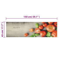 Produktbild för Köksmatta maskintvättbar tomater 45x150 cm sammet