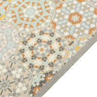 Produktbild för Köksmatta maskintvättbar hexagon pastell 45x150 cm sammet