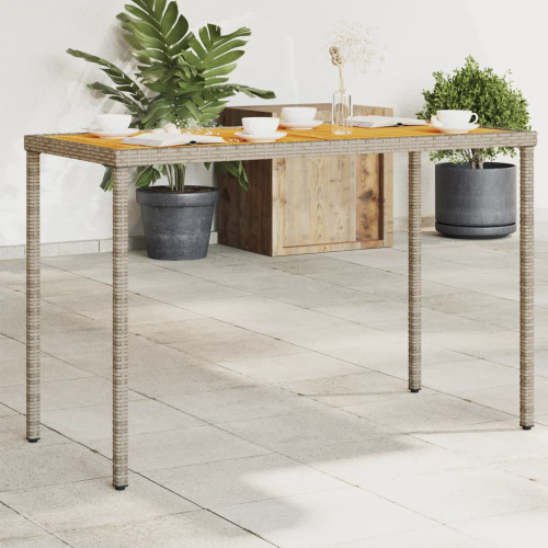 vidaXL Trädgårdsbord med akaciaträ grå 115x54x74 cm konstrotting