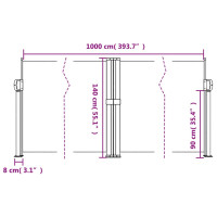 Produktbild för Infällbar sidomarkis blå 140x1000 cm