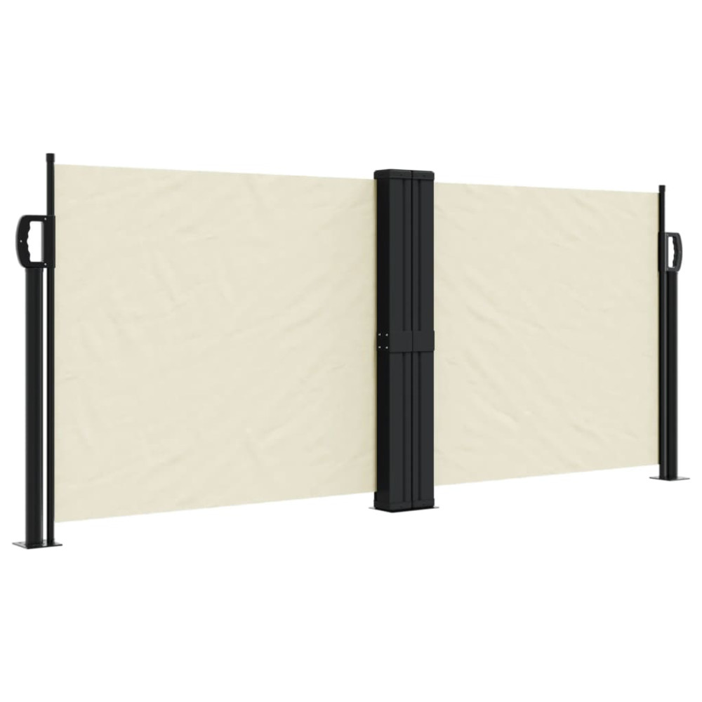 Produktbild för Infällbar sidomarkis gräddvit 100x1000 cm