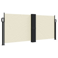 Produktbild för Infällbar sidomarkis gräddvit 100x1000 cm
