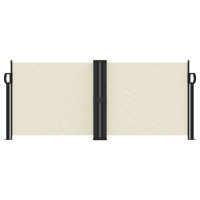 Produktbild för Infällbar sidomarkis gräddvit 100x1000 cm