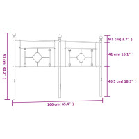 Produktbild för Huvudgavel metall vit 160 cm