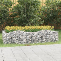 Produktbild för Upphöjd planteringsgabion 200x100x50 cm galvaniserat järn