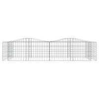 Produktbild för Upphöjd planteringsgabion 200x100x50 cm galvaniserat järn