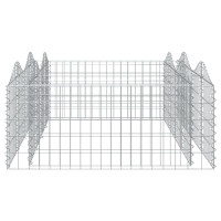 Produktbild för Upphöjd planteringsgabion 200x100x50 cm galvaniserat järn