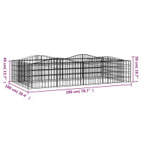 Produktbild för Upphöjd planteringsgabion 200x100x50 cm galvaniserat järn