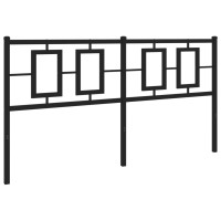 Produktbild för Huvudgavel metall svart 160 cm