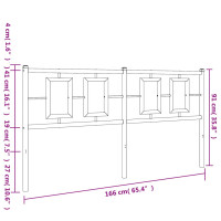 Produktbild för Huvudgavel metall svart 160 cm