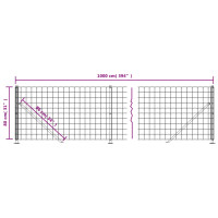Produktbild för Stängsel med stolpsko antracit 0,8x10 m