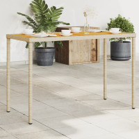 Produktbild för Trädgårdsbord med akaciaträ beige 115x54x74 cm konstrotting