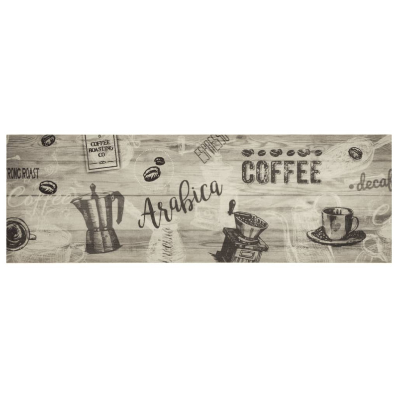 Produktbild för Köksmatta maskintvättbar kaffe grå 60x180 cm sammet