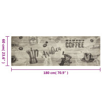 Miniatyr av produktbild för Köksmatta maskintvättbar kaffe grå 60x180 cm sammet
