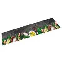 Produktbild för Köksmatta maskintvättbar kryddor 60x300 cm sammet