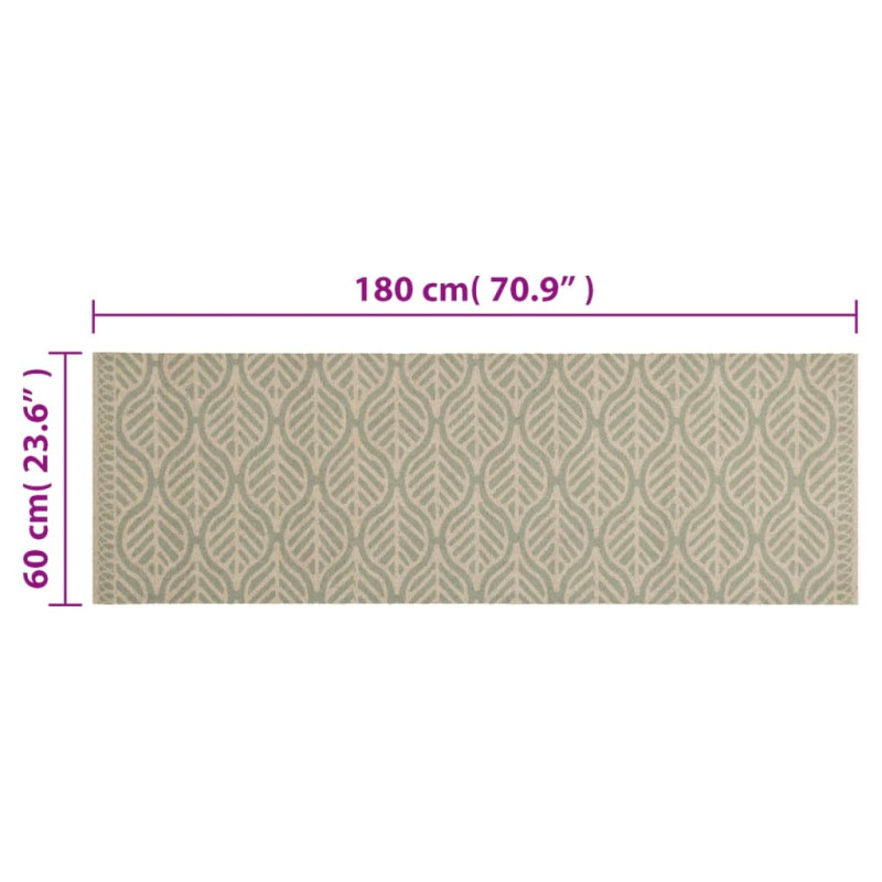 Produktbild för Köksmatta maskintvättbar blad 60x180 cm sammet