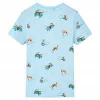 Produktbild för T-shirt för barn ljusblå melange 116