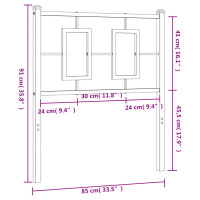 Produktbild för Huvudgavel metall svart 80 cm